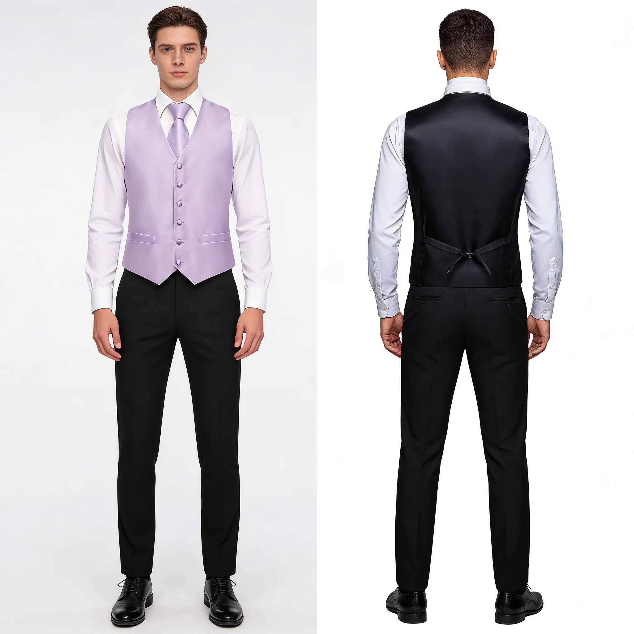 

Стильный мужской жилет с жаккардовым цветочным узором, однотонный, с галстуком, платком и запонками, фиолетово-лавандовый, для мужского костюма, свадьбы, деловой встречи, вечеринки