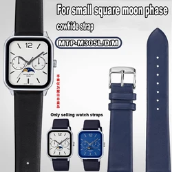 For Casio Small Square Moon phase MTP-M305 MTP-M300m/M300D 1183 V006 genuine leather Watch strap 20mm Black Cowhide Watch band