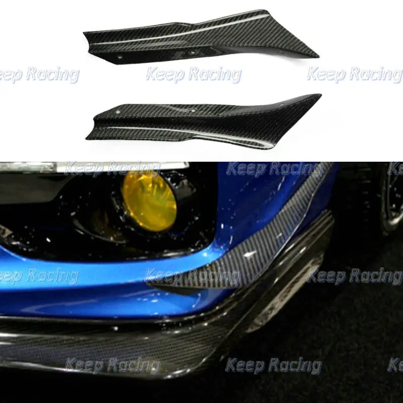 Car Styling USDM AP Style Carbon Front Bumper Canard Pre-facelifted For Impreza 14-17 WRX VAB VAF STI Glossy Fiber Splitter Kit