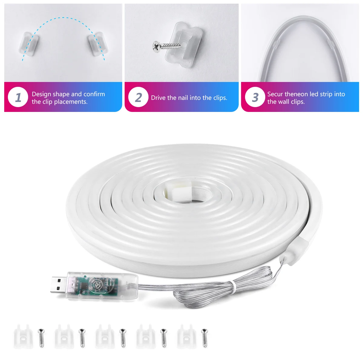 DC5V USB RGBIC Neonowa taśma LED 5M WS2812 Wodoodporna taśma neonowa Bluetooth Zdalne sterowanie do dekoracji ścian pokoju Światło wróżki