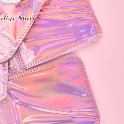 （NEW）50pcs 4 Styles Laser Packaging Bag Flat Cosmetic Bag Holographic Mini Bags