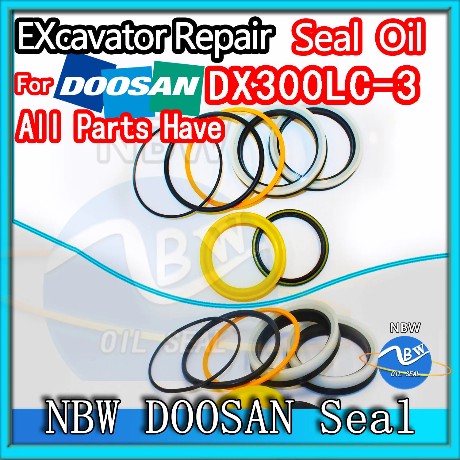 For Doosan DX300LC-3 Excavator Oil Seal Kit High Quality Repair DX300LC 3 Floating Rebuild Parts MOTOR Piston Rod Shaft Dust