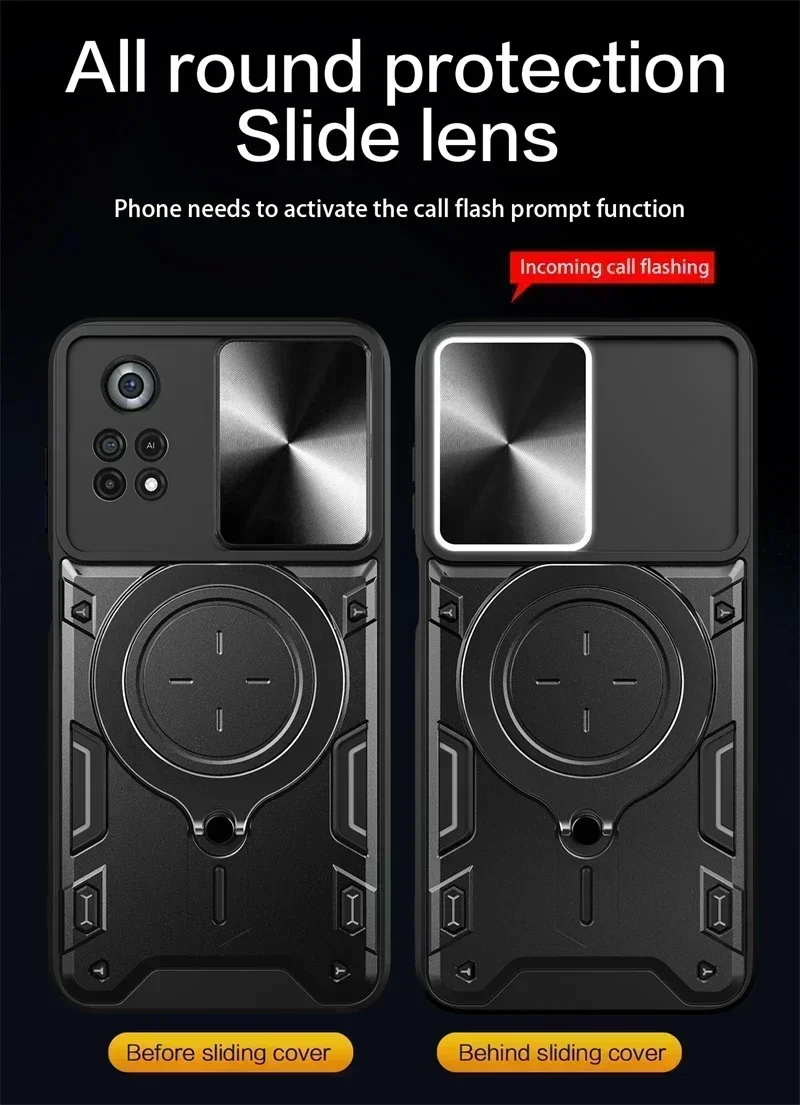 Casing penutup belakang ponsel Xiaomi Pocophone X4 Pro 5G, casing ponsel Armor kamera geser untuk POCO X4 Pro poco x4pro x 4 pro 5g