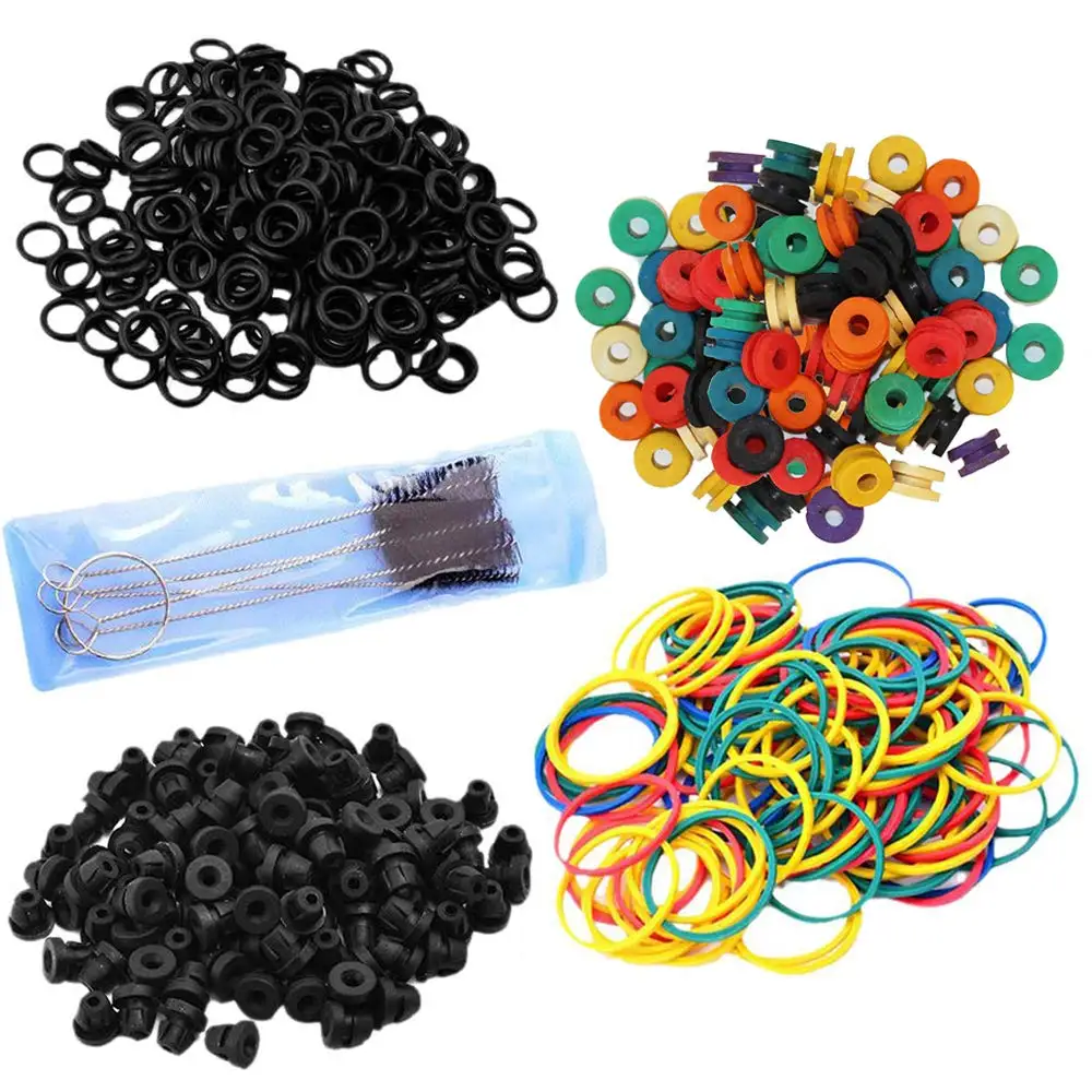 400Pcs Tattoo O-rings Rubber Bands and Tattoo Needles Grommets Pad Nipples Brush Set for Tattoo Machine Parts Accessories