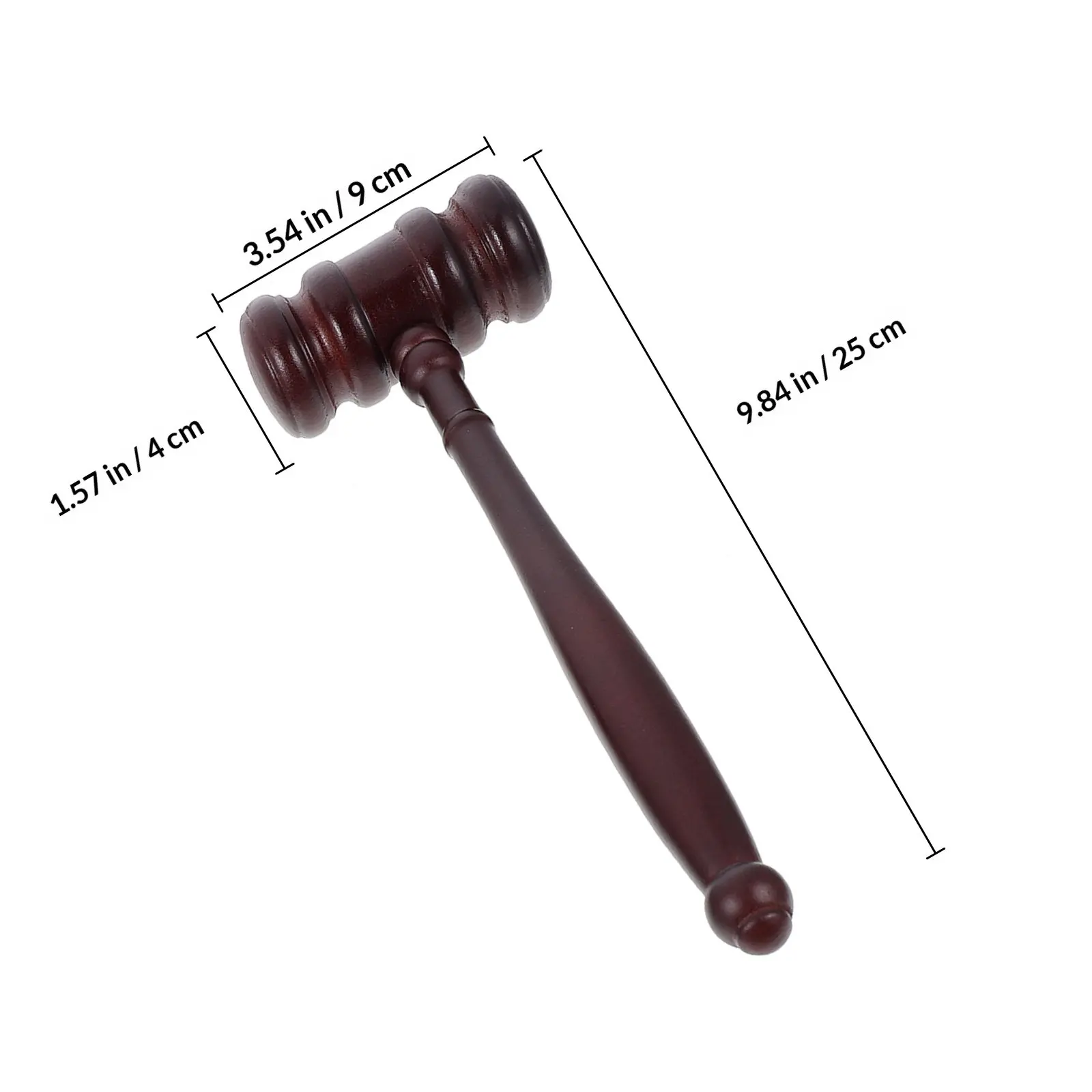1Set Premium Wooden Gavel Judge Hammer for Auction Court Simulation Round Base Clear Knock Sound Safe Edges Learning Tool