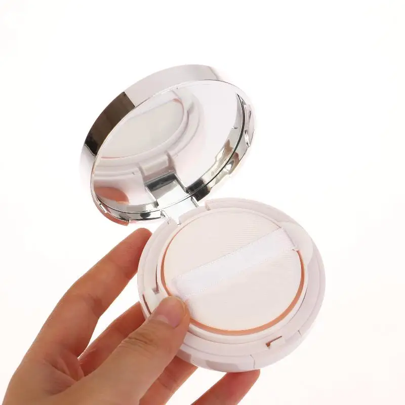 ตลับพัฟแบบมีลมขนาด 15 มล. กล่องเครื่องสำอางพกพาพร้อมฟองน้ำแต่งหน้าและกระจก สำหรับบีบีครีมและรองพื้น