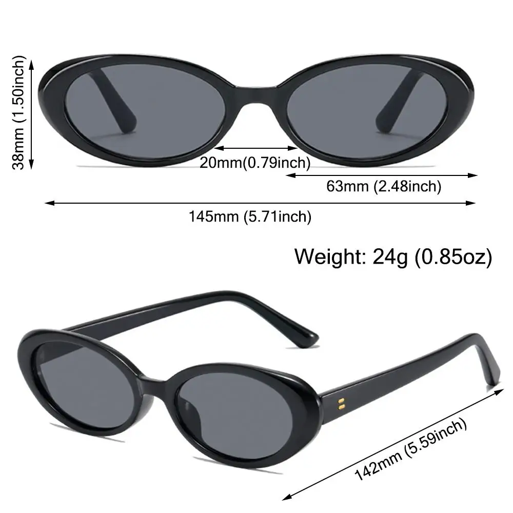 Summer Retro Oval Sunglasses Cat Eye Retro Sun Glasses Small  display picture 3