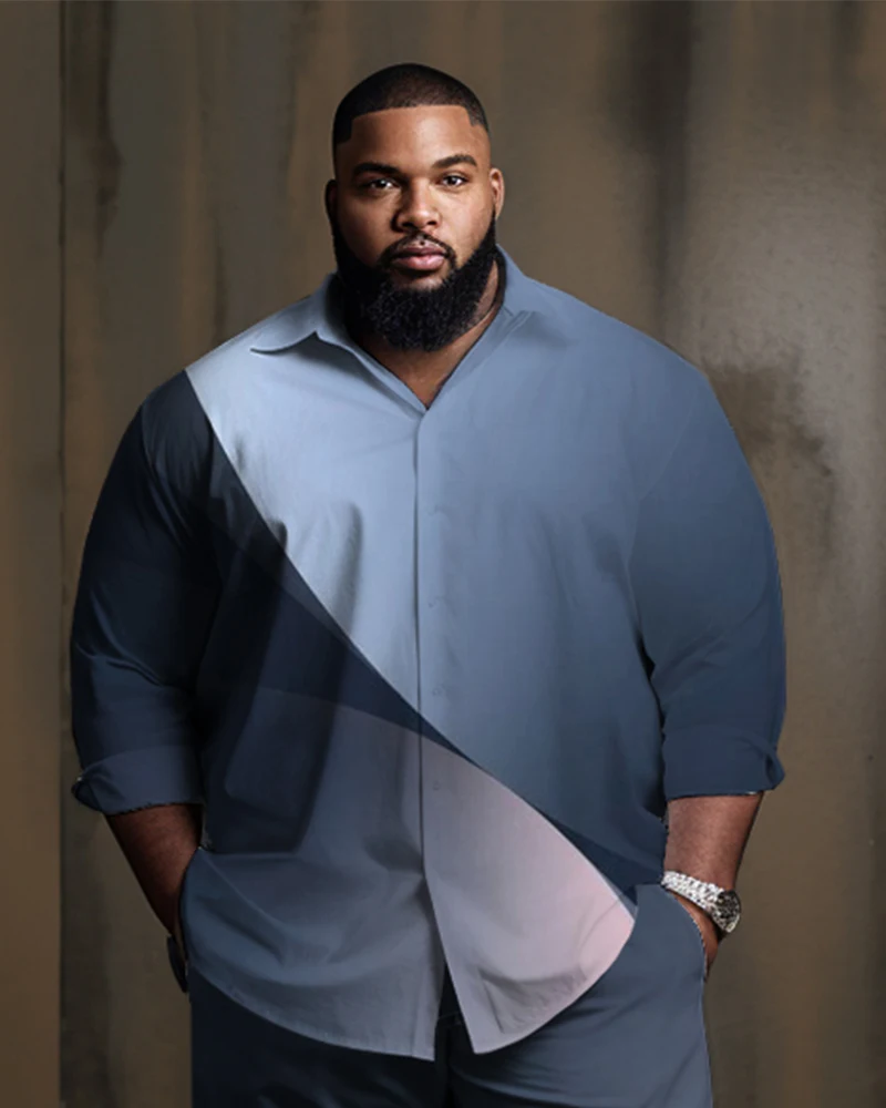 Biggmans Business Fashion Big And Tall Suit Shirt Top For Summer Men\'s Clothing Long sleeve Lapel Leisure Man Plus Size 9Xl