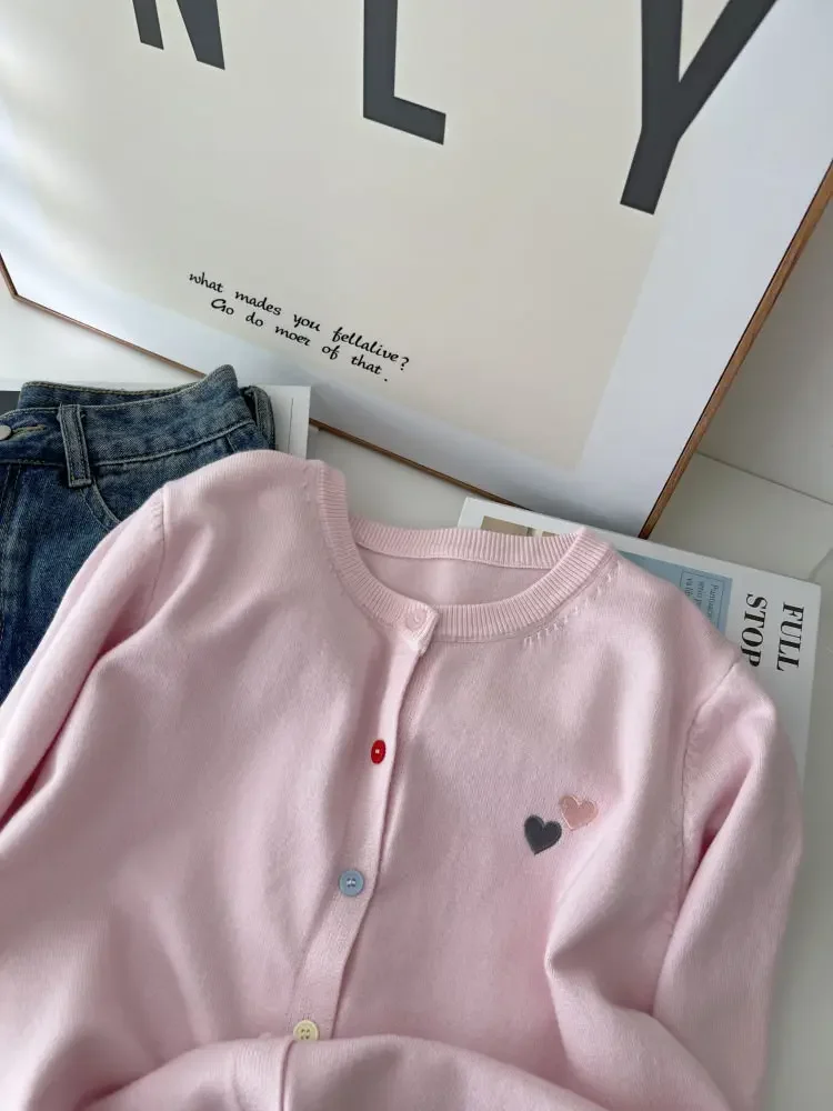 Fashion Versatile Women Sweater 2026 Autumn Winter Elegant Embroidered Women Knit Cardigan Long Sleeve Unique Colorful Buttons