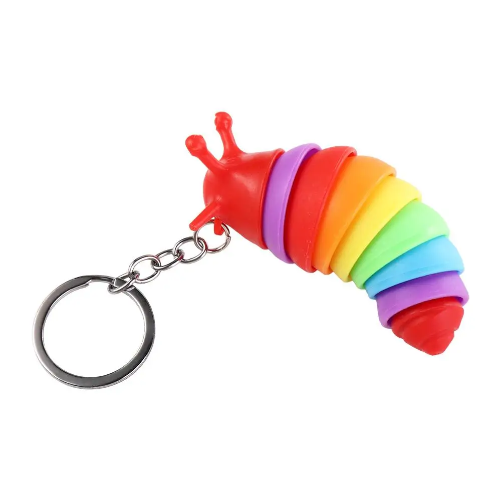Key Ring Squeeze Sensory  Keychain Caterpillar Keychain Key Chain Finger Slug Snail Caterpillar Caterpillar Keyring