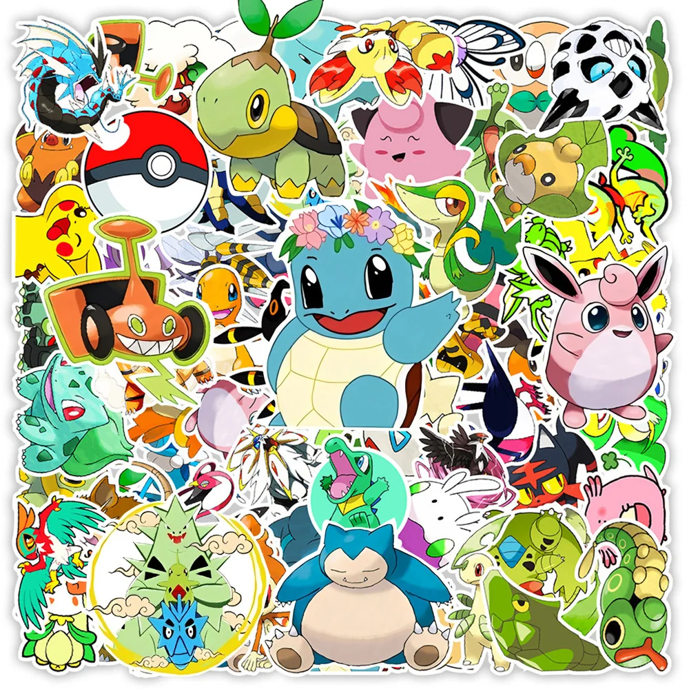 10/30/50/100pcs Kawaii Pokemon Stickers Cute Pikachu Anime Decals Graffiti Laptop Journal Phone Cases Classic DIY Sticker Toys