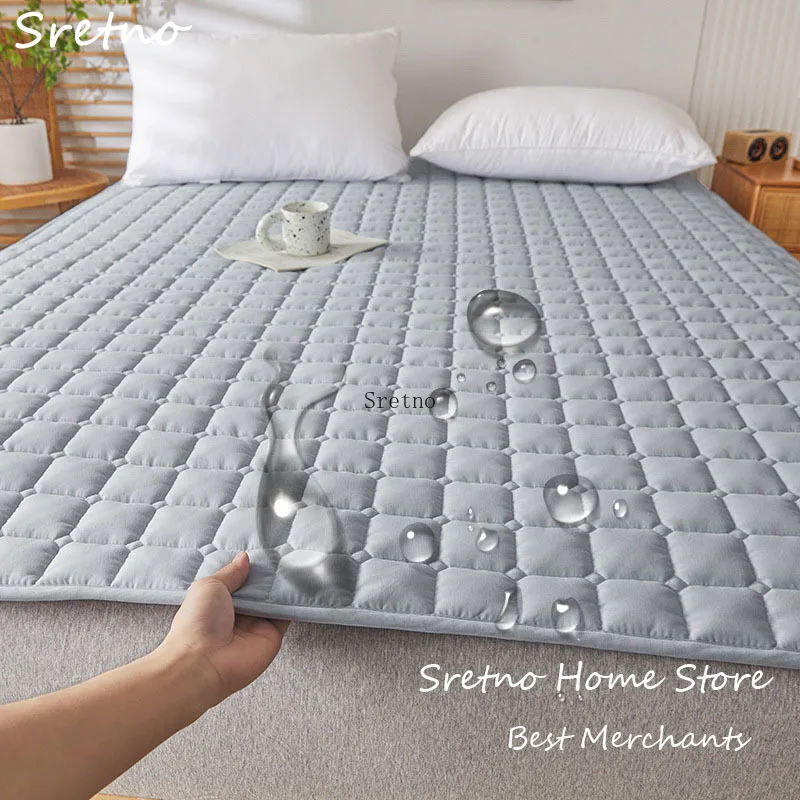 SRETNO Soy Fiber Waterproof Mattress Covers,Female Menstrual Period Mattress Protector Pad,Thickened Cotton Clip Bed Sheet Cover