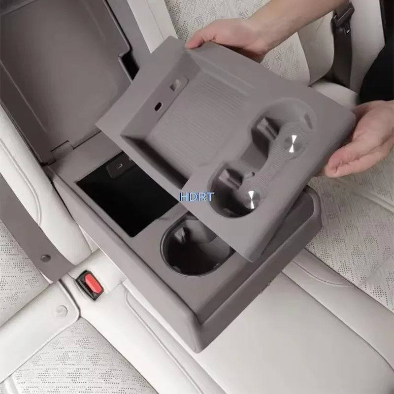Rear Seat Armrest Storage Box Organiser Tray Pad Cover Car Style Protector Decoration Accessories For Geely Zeekr 7X 2024 2025