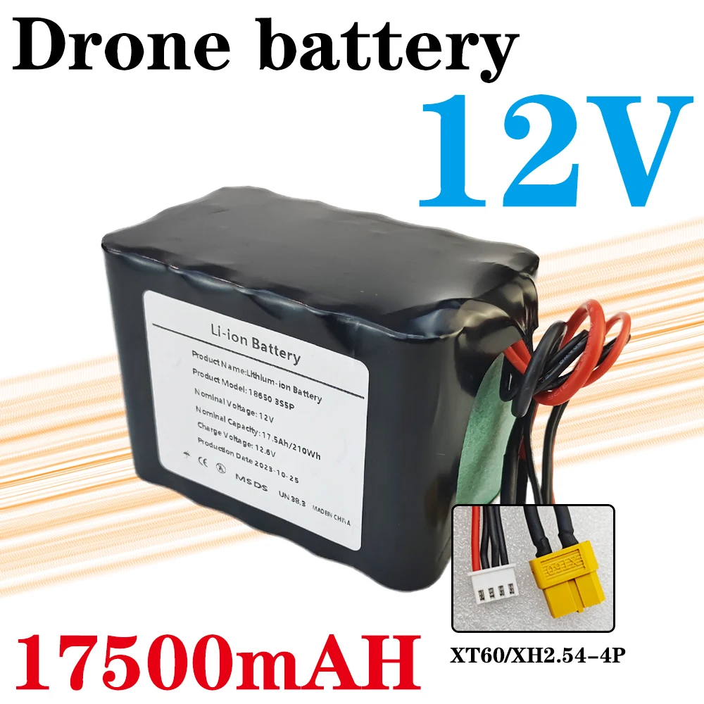 XH2.54-4P XT60 Connector AIMJIN 12V Li-ion Battery 17.5Ah 3S5P for UAV RC Airplane Quadrotor