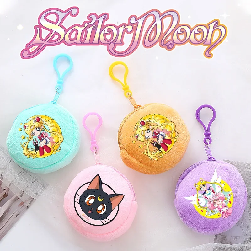 Sailors Moon Mini Wallet Kawaii Tsukino Usagi Coin Purse Cartoon Luna Print Pouch Headphone Storage Funny Birthday Gifts