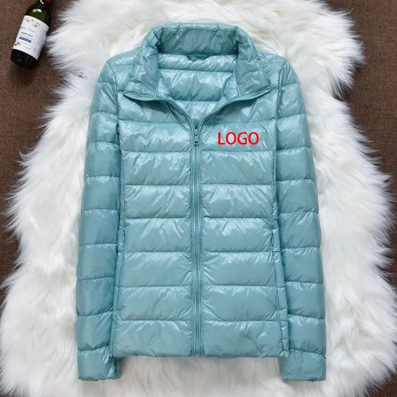 Piumino leggero solido da donna corto piumino di piume d'anatra bianca chaquetas para mujer chaqueta de mujer JK-080