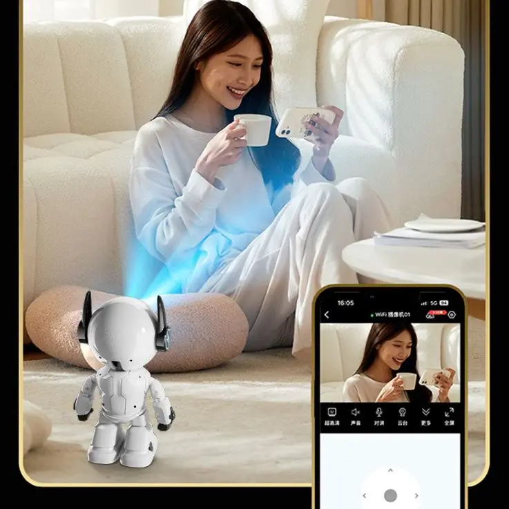 1080P روبوت IP كاميرا الأمن كاميرا واي فاي اللاسلكية 2MP كاميرا تلفزيونات الدوائر المغلقة المنزل الذكي مراقبة الفيديو P2P الحيوانات الأليفة مراقبة الطفل