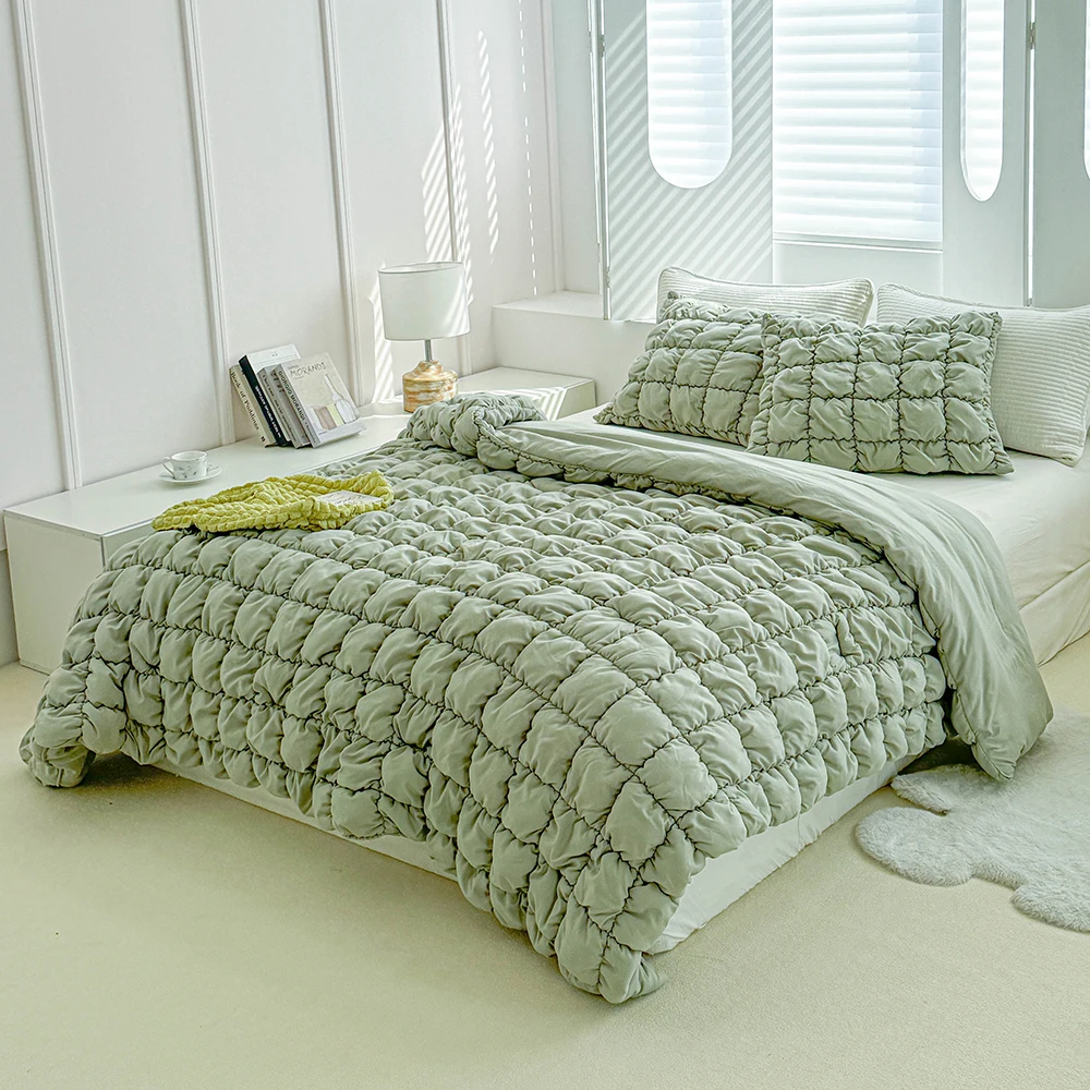RunGrape Quilted Bedspread Double King Size Nordic Bed Cover Quilts Comforter Bed Linen Summer Microfiber Bedding Bed Spread
