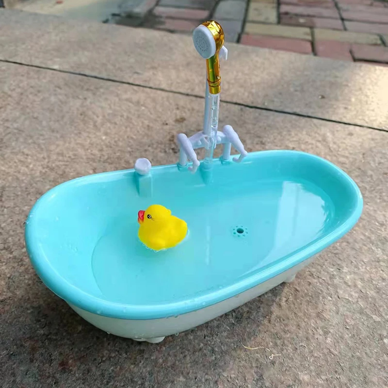 Baignoire à beurre électrique l'inventaire 1:6, 1 pièce, accessoires en plastique, course, meubles de maison, pulvérisation d'eau, jouets de bain pour enfants