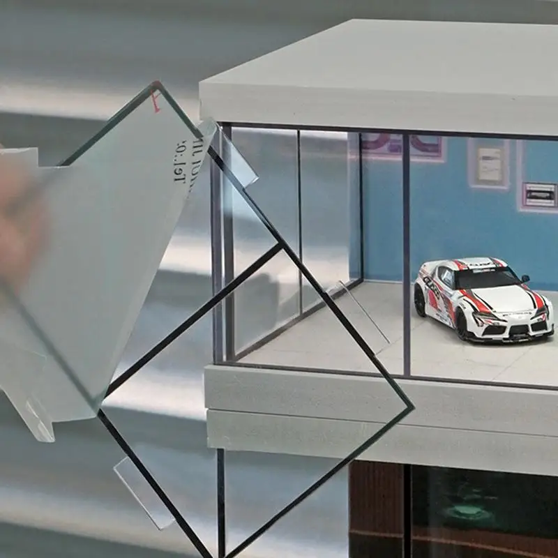 

Clear Box For Toy Car Clear Car Model Display Box Realistic Parking Lot Stackable Vehicle Toy Organizer With Light For Collector