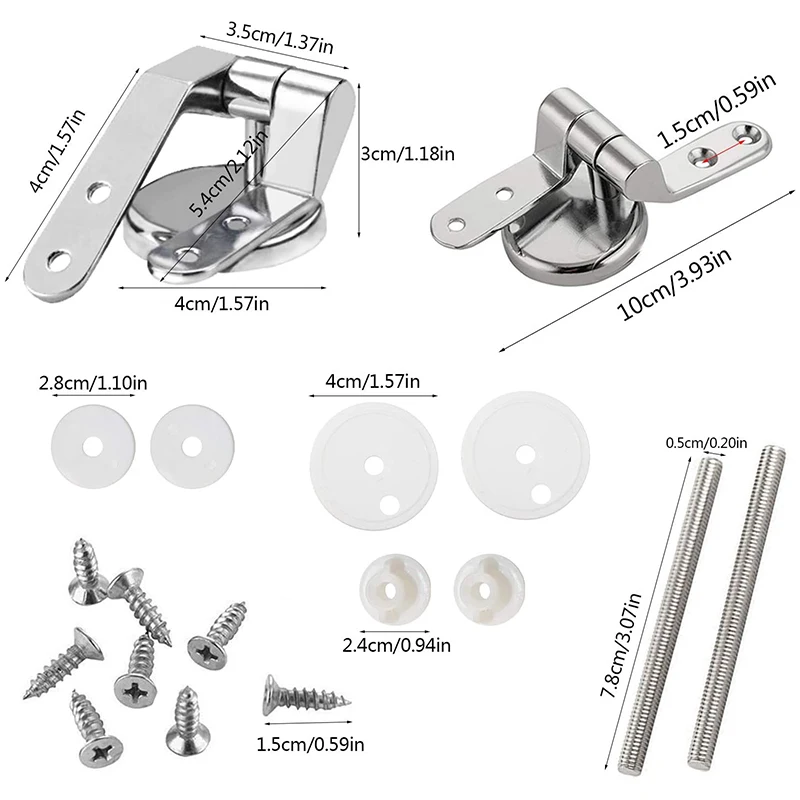 2 Pair Of Toilet Seat Hinges Fittings Replacement Hinges And Fixtures Fittings For Wooden Resin Toilet Seats