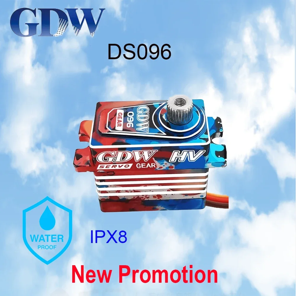 GDW DS096 4.5KG 0.06Sec High Speed Waterproof IPX8 20g Full Metal HV Digital Coreless Micro Servo For 1/8 1/10 RC Car TRX4 Robot