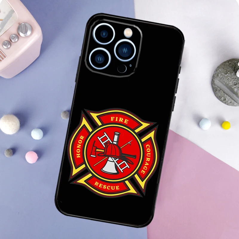 Firefighter Fire Department Fireman Funda For iPhone 16 15 11 12 13 14 Pro MAX X XS Max XR Plus 13 Mini Phone Case