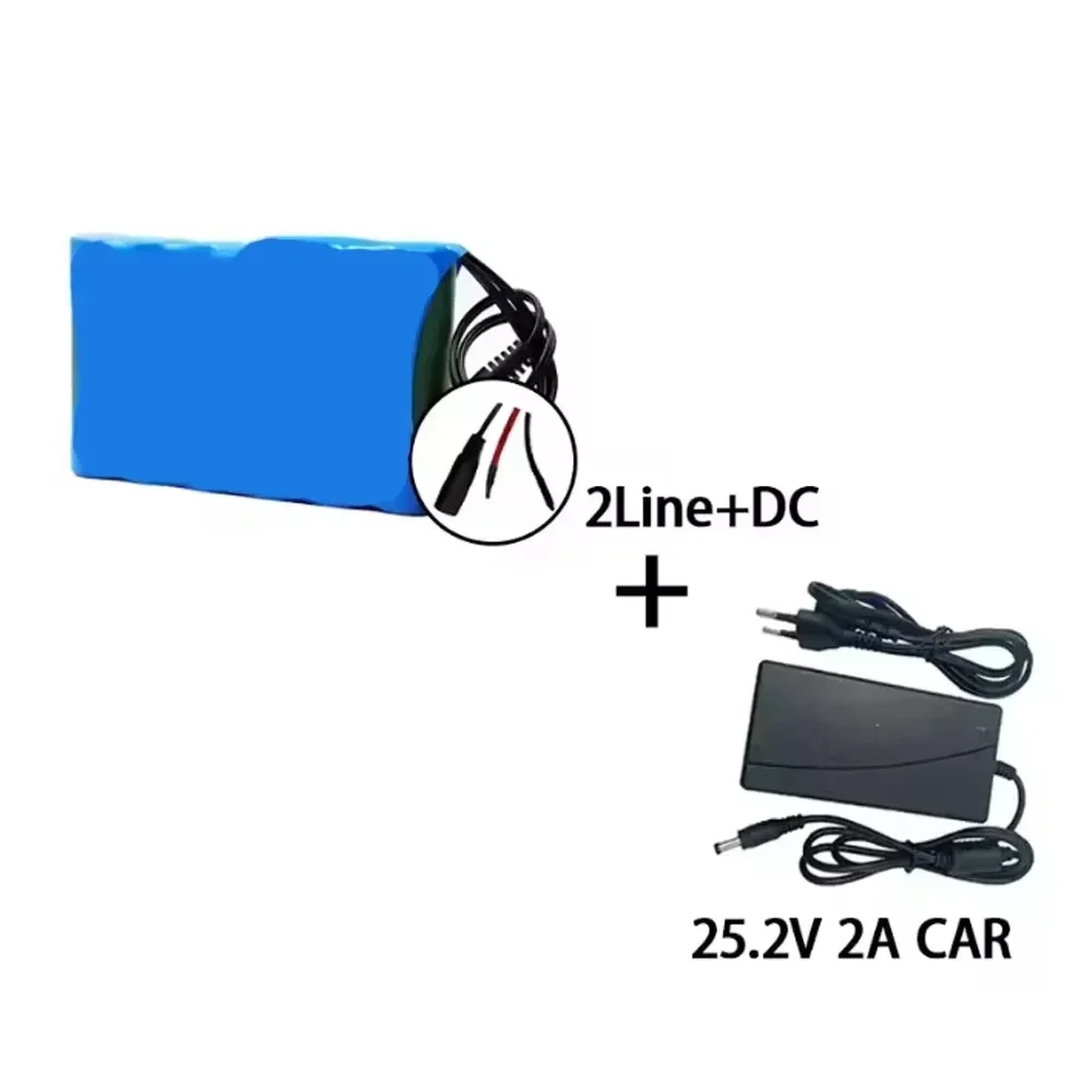 24V 50000mAh Portable high-capacity 18650 6S1P rechargeable battery lithium-ion DC25.2V 5000mAh monitor camera toy car+cha