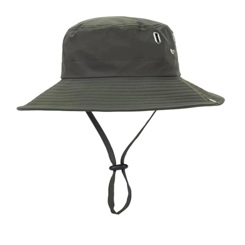 Kapelusze typu bucket hat z szerokim rondem chroniące przed słońcem dla mężczyzn – lekki kapelusz plażowy z kwadratowymi metalowymi otworami wentylacyjnymi do wędkowania i podróży