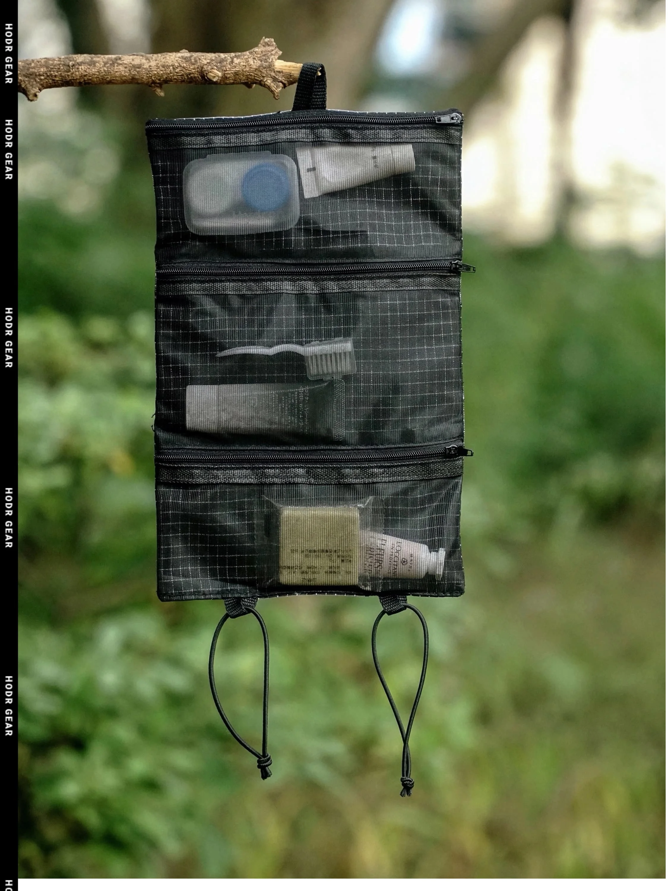 HODRGEAR Ultraleichter Toilettenartikel-Organizer UHMWPE Gridstop | 35 g aufrollbarer Netzbeutel | YKK-Reißverschlüsse | Wander- und EDC-Aufbewahrung UL GEAR – Detail 11