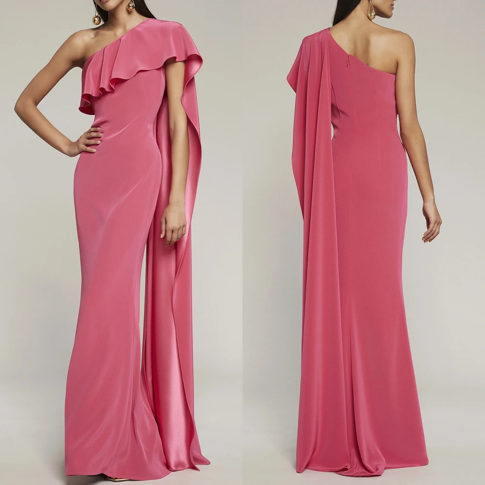 

Customized Elegant One Shoulder Dress A-Line Evening Dresses Occasion Formal Exquisite High Quality Prom Party Gowns for Women