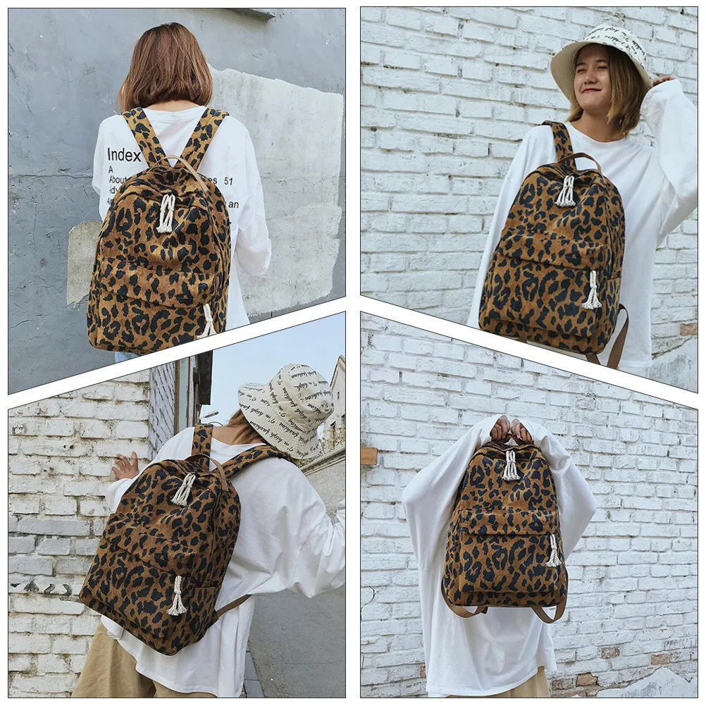 1Pcs Leopard Rucksack Student Große Kapazität Mode Design Schule Reise Outdoor Tasche Komfortable Leopard Rucksack