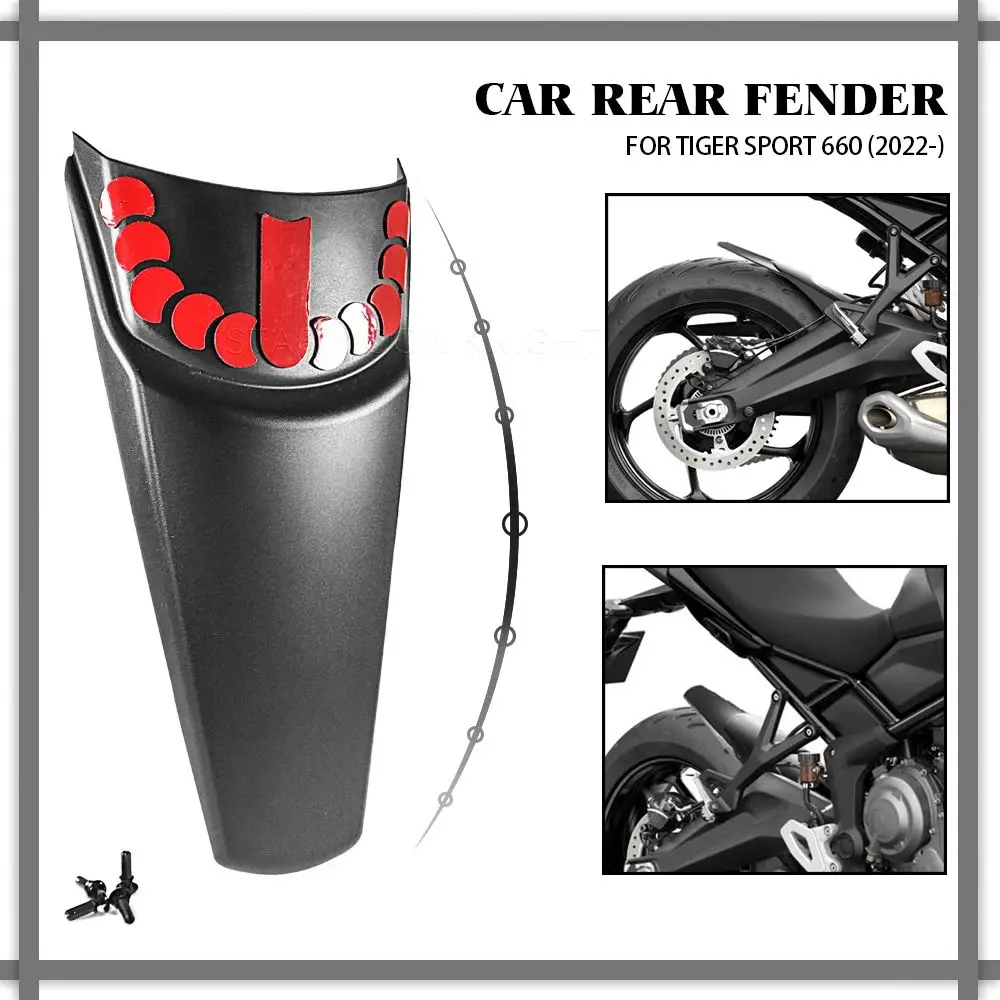 For Tiger Sport 660 2022 2023 - Motorcycle Accessories Rear Fender Mudguard Extender Hugger Extension Rear Wheel Cover