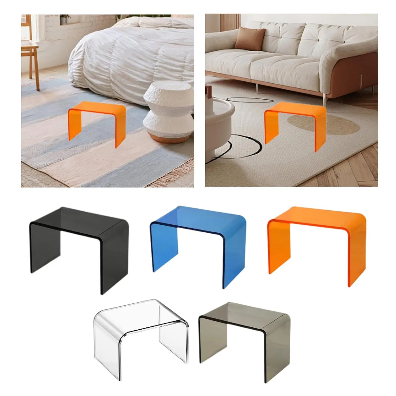 

Акриловый табурет-ступенька для детей, портативный бытовой противоскользящий маленький табурет для спальни, квартиры, крыльца, кухни, ванной комнаты