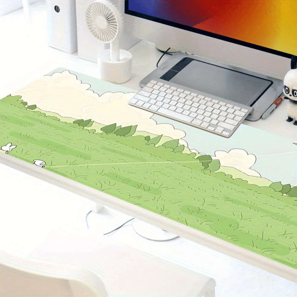 Cute kite flying mouse pad, cartoon rabbit landscape design desk accessories alfombrillas para escritorio desk mat