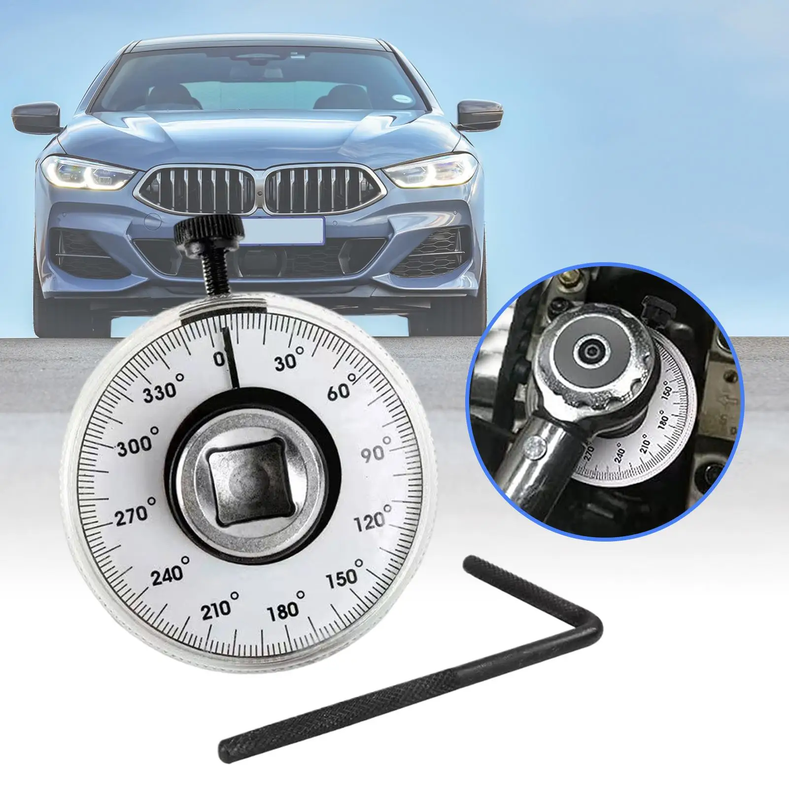 For Engine Maintenance Torque Wrench Angle Gauge Metal Adjustable Precision With Scale Torque Meter Wrench Hub Installation