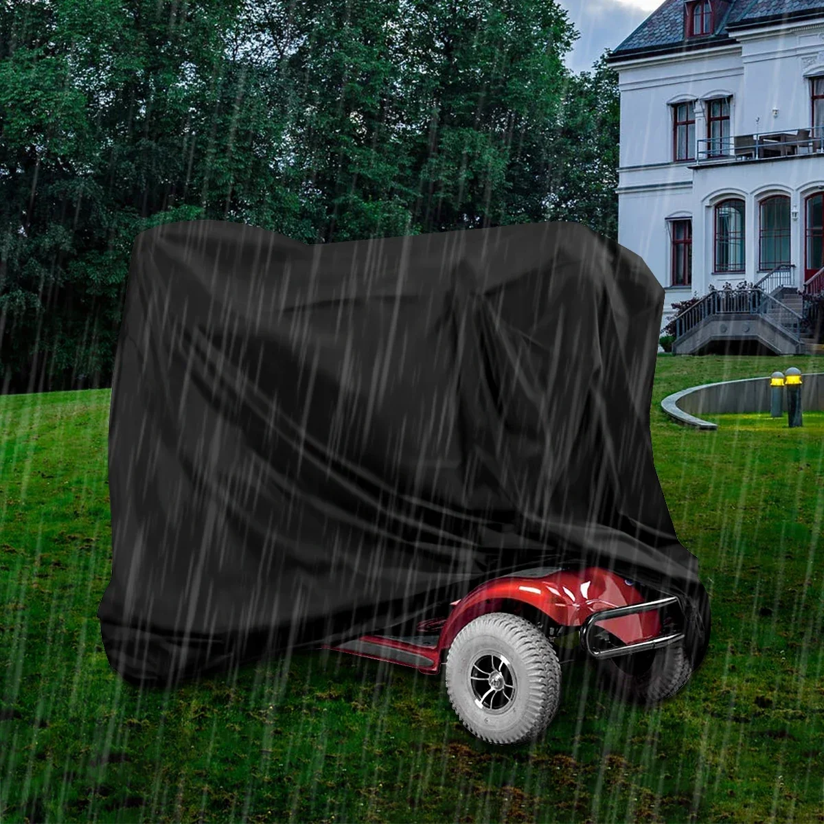 Mobility Scooter Cover Waterproof Wheelchair Storage Cover 190D Oxford Fabric Rain Protector Dustproof Bicycle Motorcycle Cover image 4