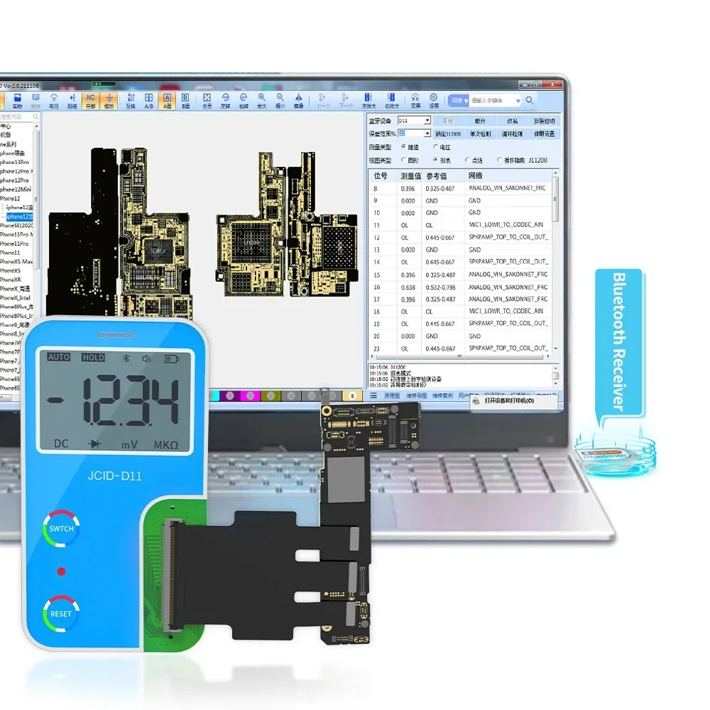 

JCID D11 Multifunctional Digital Detector JC Intelligent Maintenance Drawings for Measuring PCB Board Data Short Circuit Repair