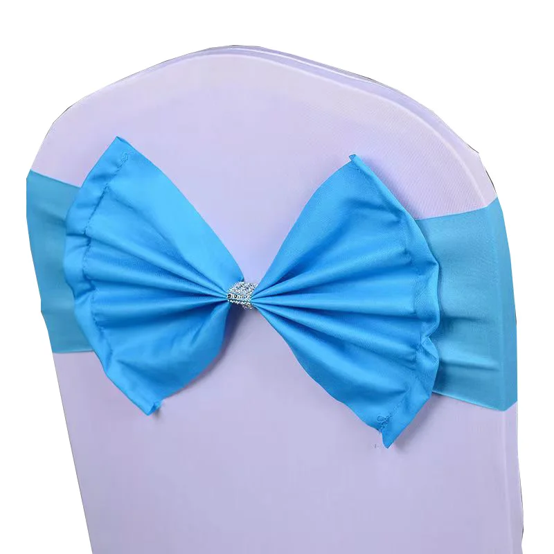 Chair Sashes Tie Satin Knot Cover Back Ribbon Rustic Seat Belt Bow For Hotel Banquet Wedding Party Event Kindergarten Decoration