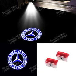 2PCS HD Car Door Welcome Light Car Badge Projector Lamp Accessories For Mercedes Benz A/B/C/E/M Class GL GLE GLC GLA GLS C-coupe