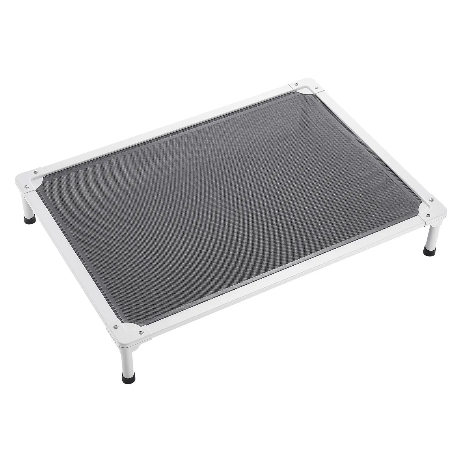 Elevated Dog Bed for Large Dogs, Portable Raised Dog Cot with Aluminum Tube Metal Frame and Breathable Textilene Mesh, Indoor & Outdoor Pet Cooling Raised Hammock Bed, L, Gray