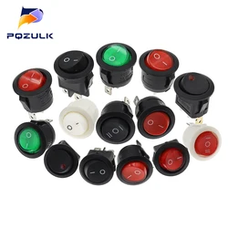 2PC 22mm Red Black White ON/OFF Round Rocker Toggle Switch 6A/250VAC 10A 125VAC Power switch cap with Plastic Push Button Switch