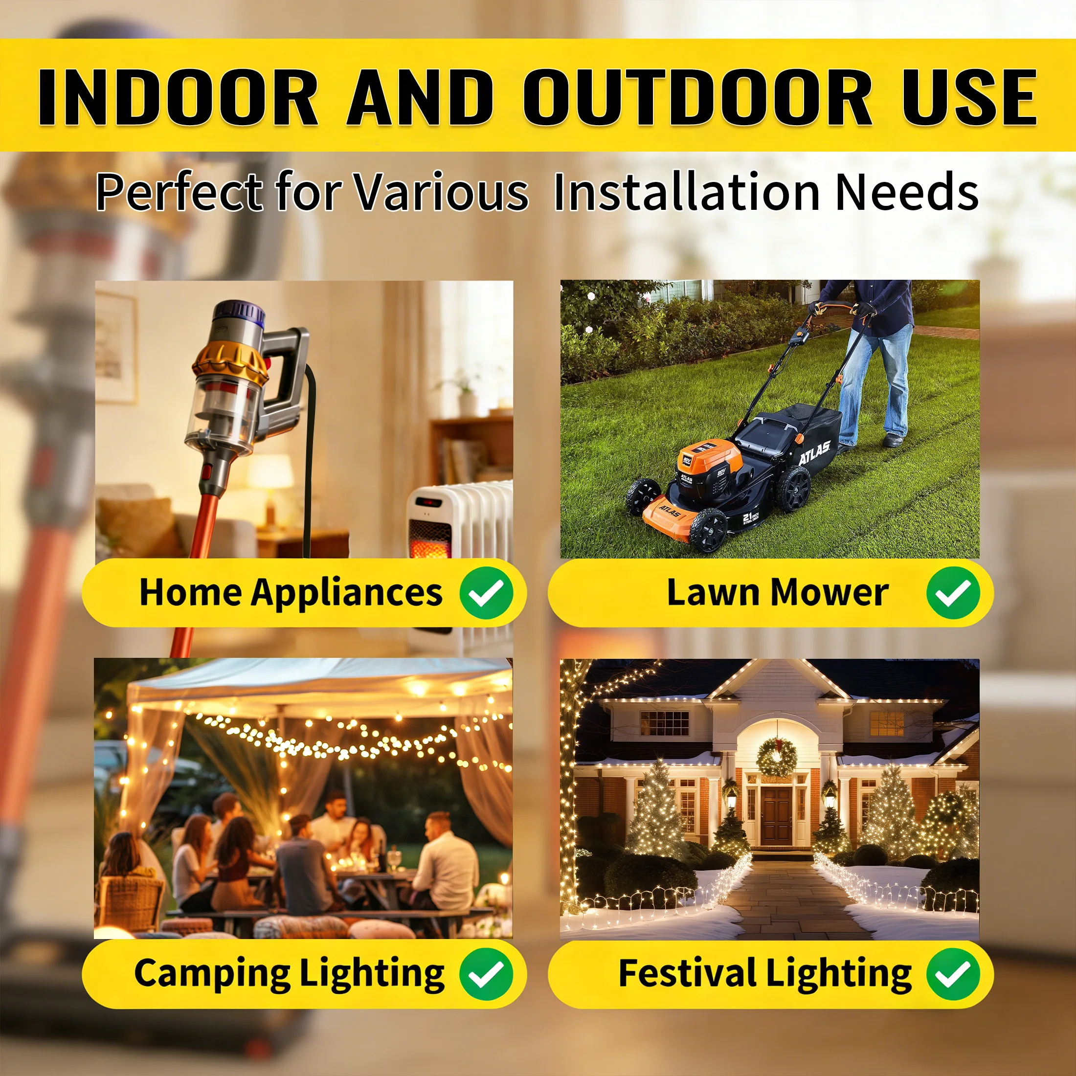 ZAZFO 25피트, 50피트, 75피트, 100피트, - Outdoor Lighting Extension Cord 리뷰 및 가격