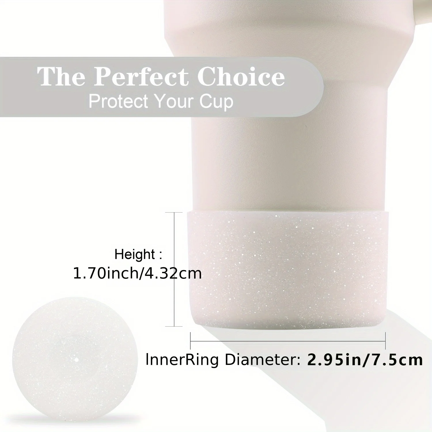 Bling Diamond Silicone Cup Bottom Sleeve Anti-Slip Protective Base Cover for Stanley Tumbler Water Bottle for 20-40oz Bottle