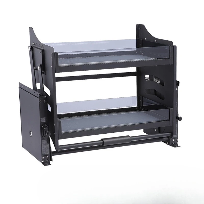 Kitchen hanging cabinet glass lifting pull basket glass seasoning basket cabinet damping buffer type