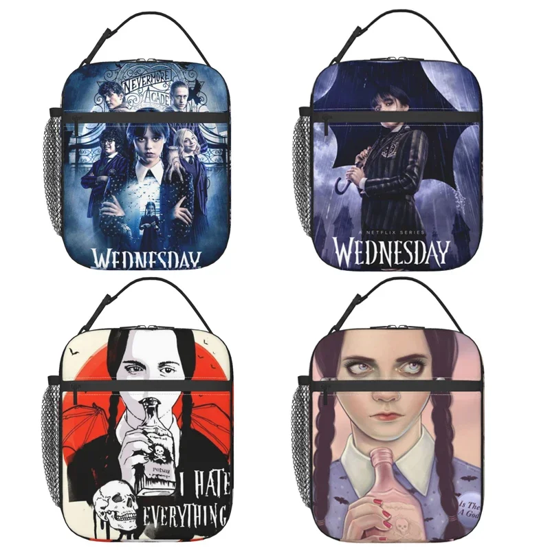 Wednesday Addams Awesome Merch Insulated Lunch Tote Bag for Picnic Food Box Multifunction Unique Design Thermal Cooler Lunch Box