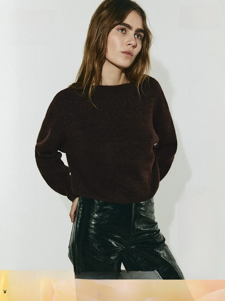 

Summer New Women's Loose Fit One Shoulder Sweater Large Silhouette Pure Color Wool Blend Polyester Spandex Acrylic H&M 1331485