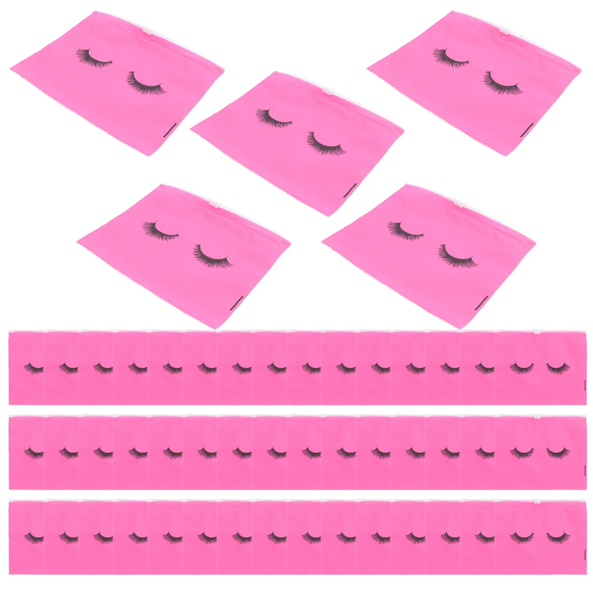 

A07I 50 Pieces Eyelash Aftercare Bags Plastic Makeup Bags Toiletry Makeup Pouch Cosmetic Travel with Zipper M