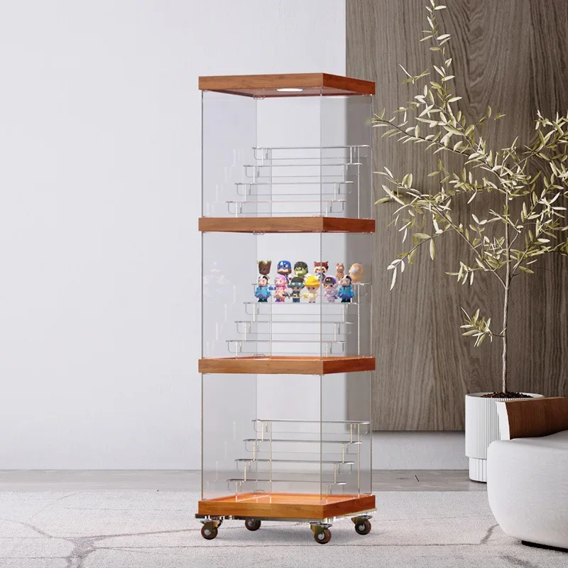 acrylic with lamp, display shelf blind box, doll acrylic display cabinet, model toy storage box.