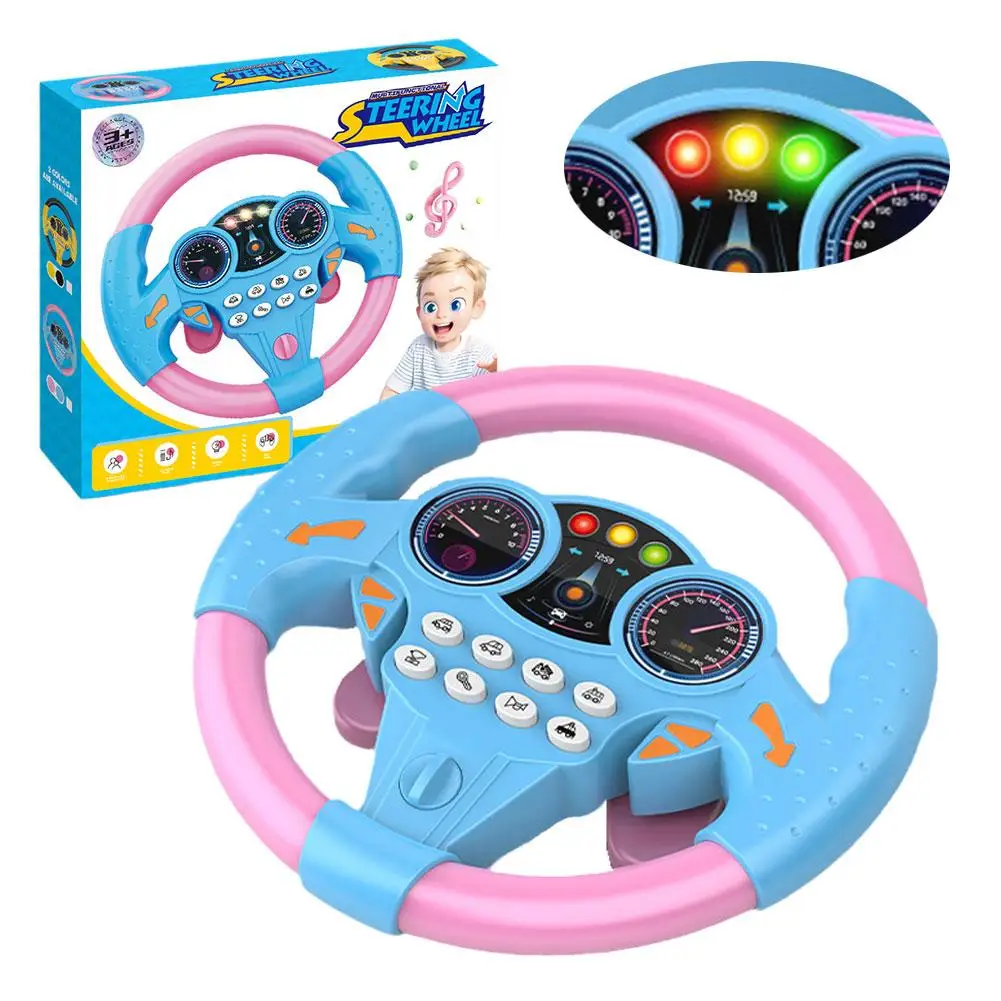 Electric Simulation Steering Wheel Toy With Light And Model Vocal Steering Children\'s Toy Wheel Gif Educational Sound Simul N8R0